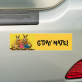 AUSTRALIAN KANGAROO GREETING BUMPERSTICKER (Op auto)