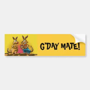 AUSTRALIAN KANGAROO GREETING BUMPERSTICKER