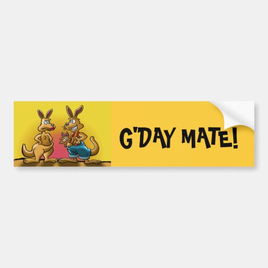 AUSTRALIAN KANGAROO GREETING BUMPERSTICKER (Voorkant)
