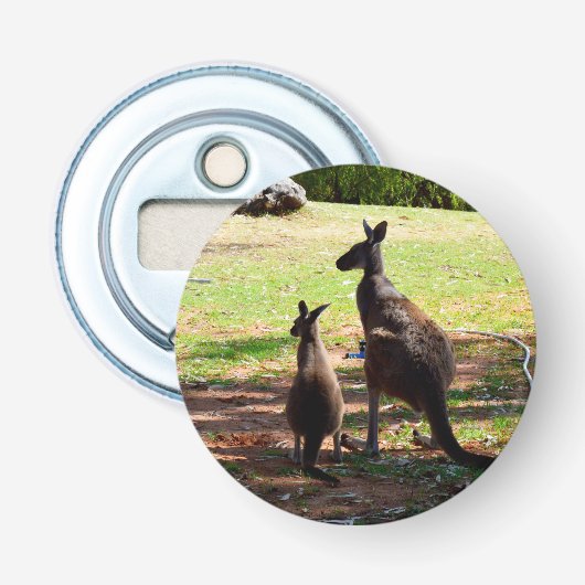 Australian Kangaroo @ Joey, Magnetic Bottle Opener (Voorkant)