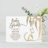 Australian Kangaroo & Joey Neutral Baby Sprinkle Kaart (Staand voorkant)
