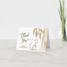 Australian Kangaroo Neutral Baby Shower Thank You Bedankkaart