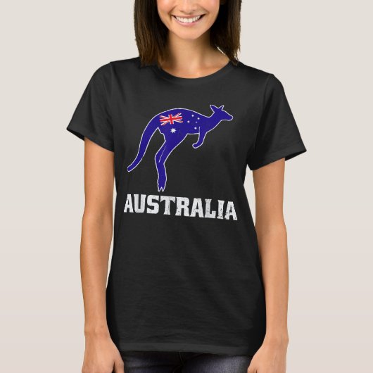Australian Kangaroo Shirt Australia Flag Souvenir (Voorkant)