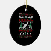 Australian Kangaroo Ugly Kerstshirt Keramisch Ornament (Rechts)