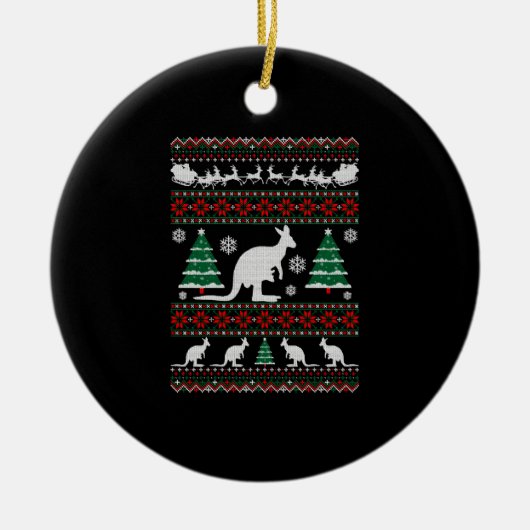 Australian Kangaroo Ugly Kerstshirt Keramisch Ornament (Voorkant)