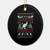 Australian Kangaroo Ugly Kerstshirt Keramisch Ornament (Links)