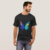 Australian Kazakhstani Flag Butterfly T-shirt (Voorkant volledig)