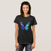 Australian Kazakhstani Flag Butterfly T-shirt (Voorkant volledig)