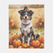 Australian Kelpie Autumn verlaat Thanksgiving Fleece Deken (Voorkant)