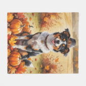 Australian Kelpie Autumn verlaat Thanksgiving Fleece Deken (Voorkant (Horizontaal))