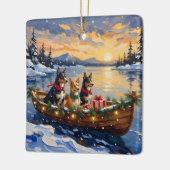 Australian Kelpie Christmas Boat Holiday Keramisch Ornament (Links)