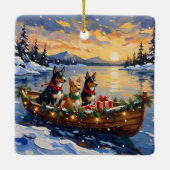 Australian Kelpie Christmas Boat Holiday Keramisch Ornament (Achterkant)