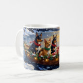 Australian Kelpie Christmas Boat Holiday Koffiemok (Voorkant links)