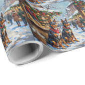 Australian Kelpie Christmas Market Stall Holiday Cadeaupapier (Rol Hoek)