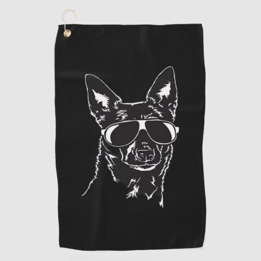 Australian Kelpie cool dog sunglasses Classic T-Sh Golfhanddoek (Voorkant)