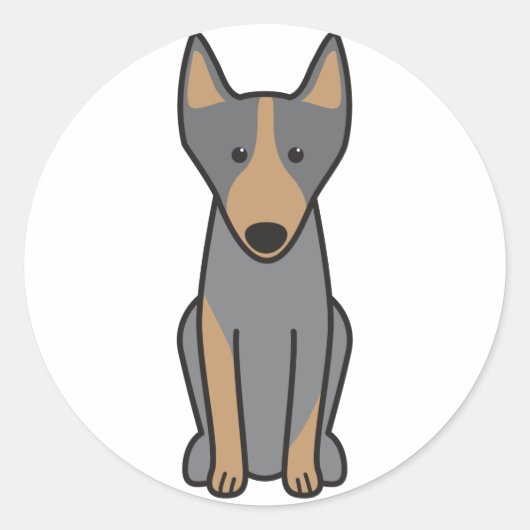 Australian Kelpie Dog Cartoon Ronde Sticker (Voorkant)