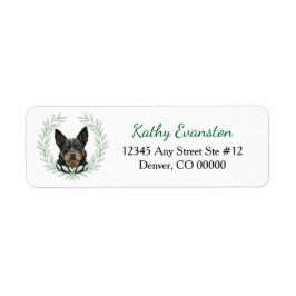 Australian Kelpie Dog Eucalyptus Leaf Wreath Etiket