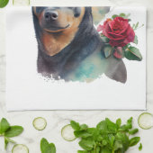 Australian Kelpie Dog Mom Floral Theedoek (Gevouwen)
