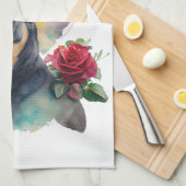 Australian Kelpie Dog Mom Floral Theedoek (Quarter Fold)