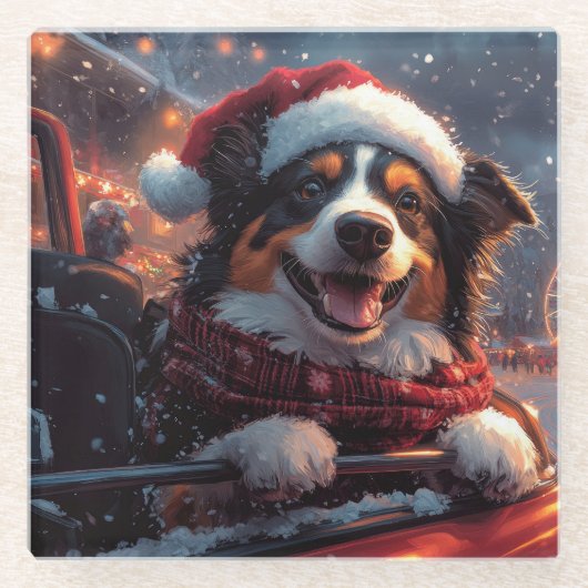 Australian Kelpie Dog Roller Onderzetter Christmas (Voorkant)