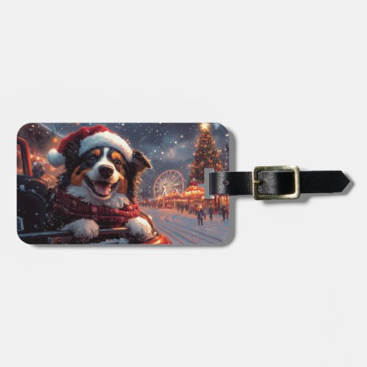 Australian Kelpie Dog Roller Onderzetter Christmas Bagagelabel (Voorkant horizontaal)