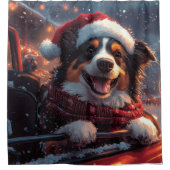 Australian Kelpie Dog Roller Onderzetter Christmas Douchegordijn (Voorkant)