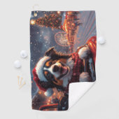 Australian Kelpie Dog Roller Onderzetter Christmas Golfhanddoek (Insitu)