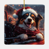 Australian Kelpie Dog Roller Onderzetter Christmas Keramisch Ornament (Achterkant)