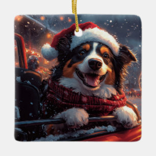 Australian Kelpie Dog Roller Onderzetter Christmas Keramisch Ornament