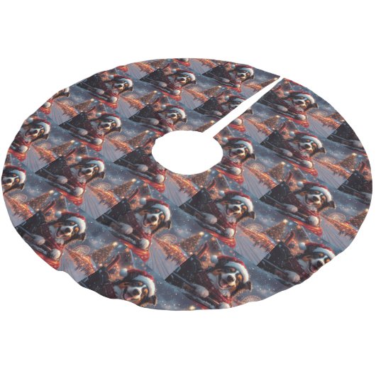 Australian Kelpie Dog Roller Onderzetter Christmas Kerstboom Rok (Gekanteld)