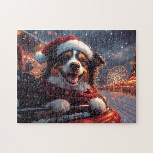 Australian Kelpie Dog Roller Onderzetter Christmas Legpuzzel (Horizontaal)