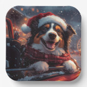 Australian Kelpie Dog Roller Onderzetter Christmas Papieren Bordje (Voorkant)