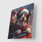 Australian Kelpie Dog Roller Onderzetter Christmas Vierkante Klok (Hoek)