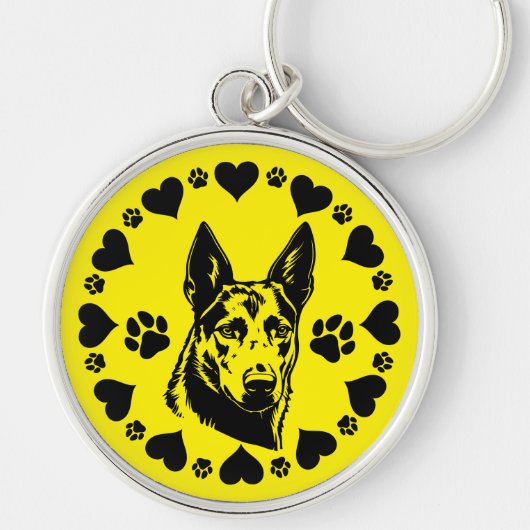 Australian Kelpie Dog Sleutelhanger (Voorkant)