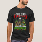 Australian Kelpie Dog Xmas Light This Is My Christ T-shirt (Voorkant)