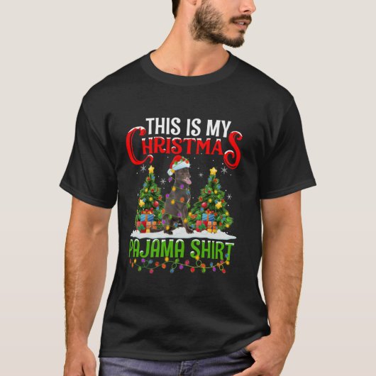 Australian Kelpie Dog Xmas Light This Is My Christ T-shirt (Voorkant)