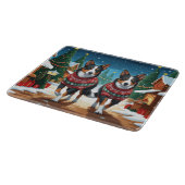 Australian Kelpie Dogs Christmas Snow Holiday Snijplank (Hoek)