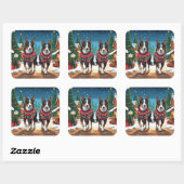 Australian Kelpie Dogs Christmas Snow Holiday Vierkante Sticker (Vel)
