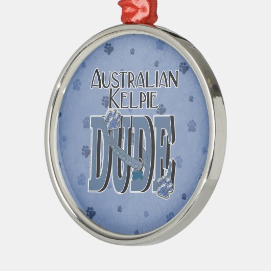 Australian Kelpie DUDE Metalen Ornament (Links)