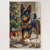 Australian Kelpie Herding Christmas Art Legpuzzel (Verticaal)