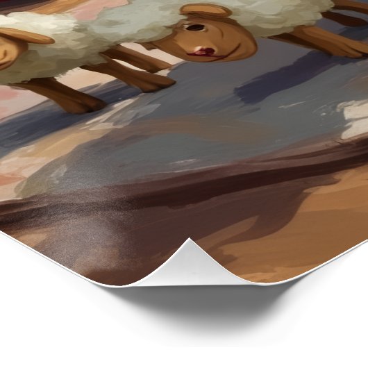 Australian Kelpie Herding Christmas Art Perfect Poster (Hoek)