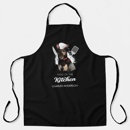 Australian Kelpie King of the Kitchen Dog Chef Schort (Voorkant)