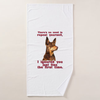 Australian Kelpie - niet nodig om jezelf te herhal Badhanddoek