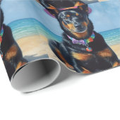 Australian Kelpie op het strand, hondenliefhebbers Cadeaupapier (Rol Hoek)