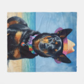 Australian Kelpie op het strand, hondenliefhebbers Fleece Deken (Voorkant (Horizontaal))