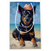 Australian Kelpie op het strand, hondenliefhebbers Medium Cadeauzakje (Voorkant)