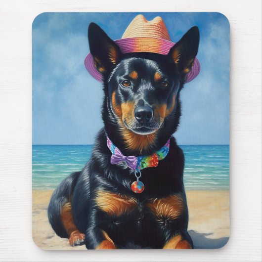 Australian Kelpie op het strand, hondenliefhebbers Muismat (Voorkant)