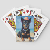 Australian Kelpie op het strand, hondenliefhebbers Pokerkaarten (Achterkant)