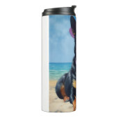 Australian Kelpie op het strand, hondenliefhebbers Thermosbeker (Gedraaid links)