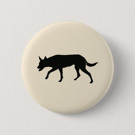 Australian Kelpie Silhouette Friend Ronde Button 5,7 Cm (Voorkant)